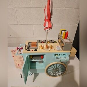 Our Generation 18” dolls HOT DOG VENDOR CART + accessories!